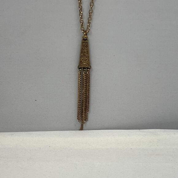 Forever 21 Antique Gold Charms Necklace With Tassel & Charms! - Picture 3 of 7